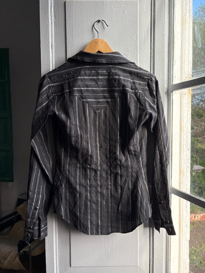 Vintage Western Black Blouse With Glitter Stripe — additional view 8