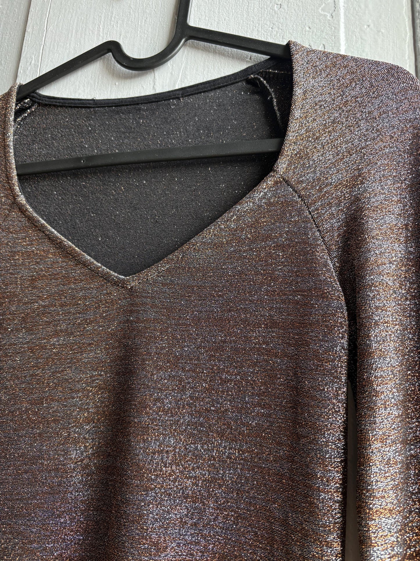 Vintage Silver Glitter Y2K Party Shirt — additional view 5