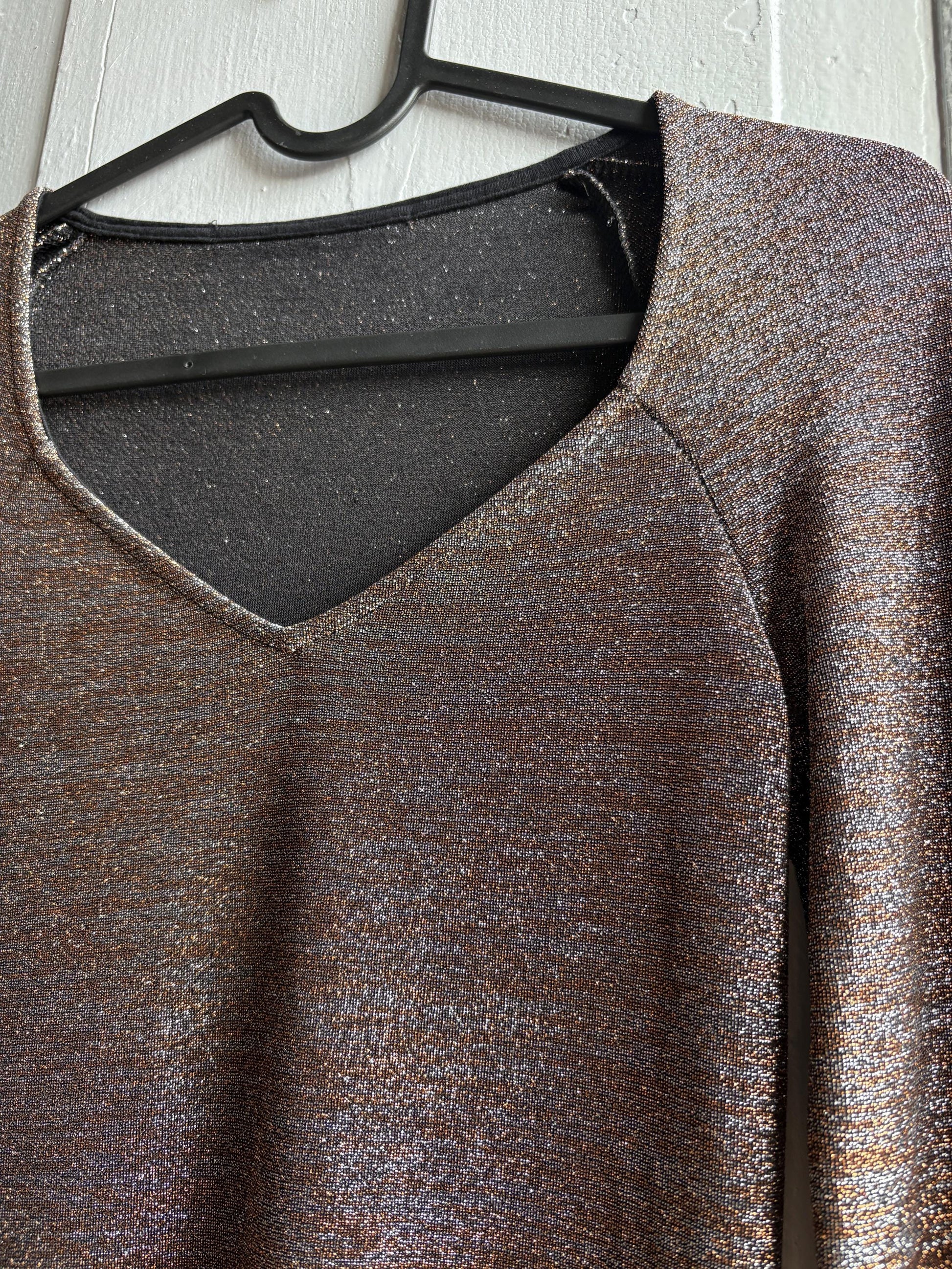 Vintage Silver Glitter Y2K Party Shirt — additional view 5