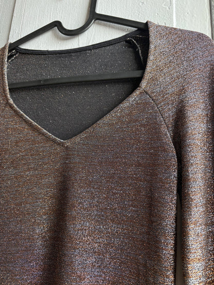 Vintage Silver Glitter Y2K Party Shirt — additional view 5