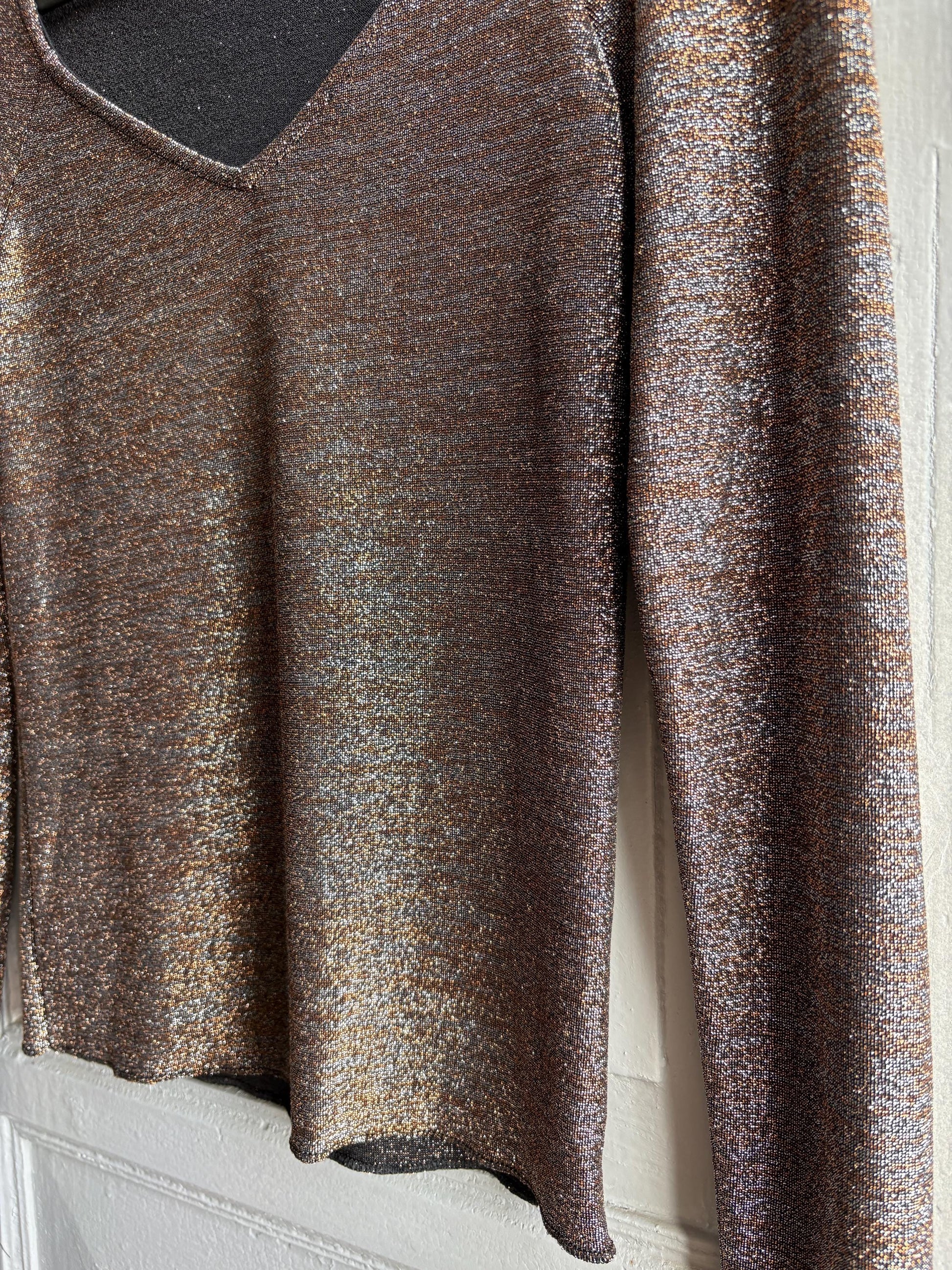Vintage Silver Glitter Y2K Party Shirt — additional view 6