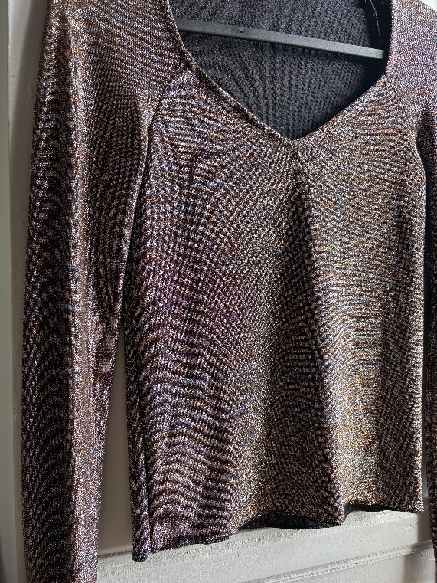 Vintage Silver Glitter Y2K Party Shirt — additional view 9