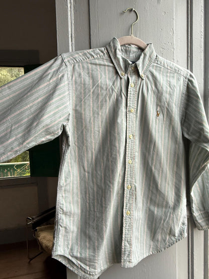 Ralph Lauren Striped Cotton Boy Shirt — fabric close-up