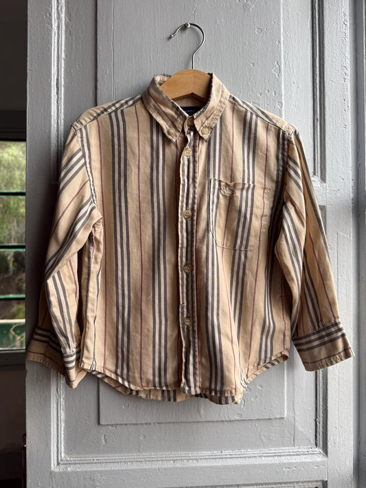 Burberry London kids button up shirt, cotton boy blouse, Size 3 year old.