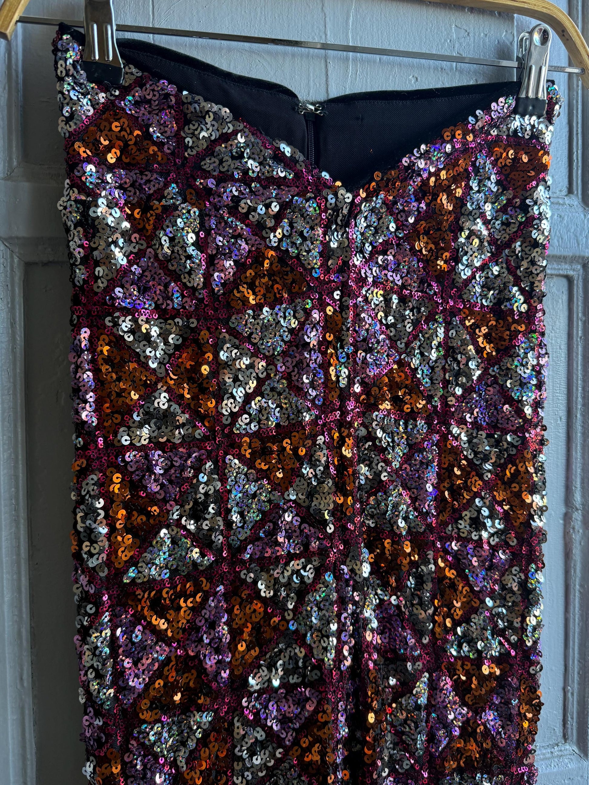 Sequin Flared Pants In Pink And Red — additional view 5