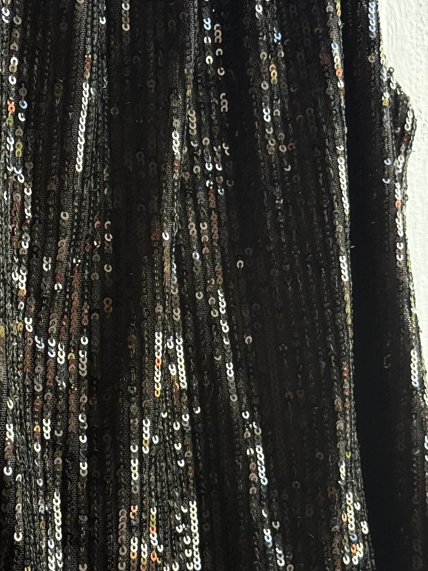 Black sequin halter top, NYE sparkly outfit, Festive party wear, S