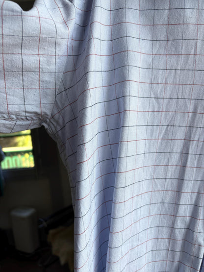 Emporio Armani Light Blue Plaid Cotton Shirt — additional view 9