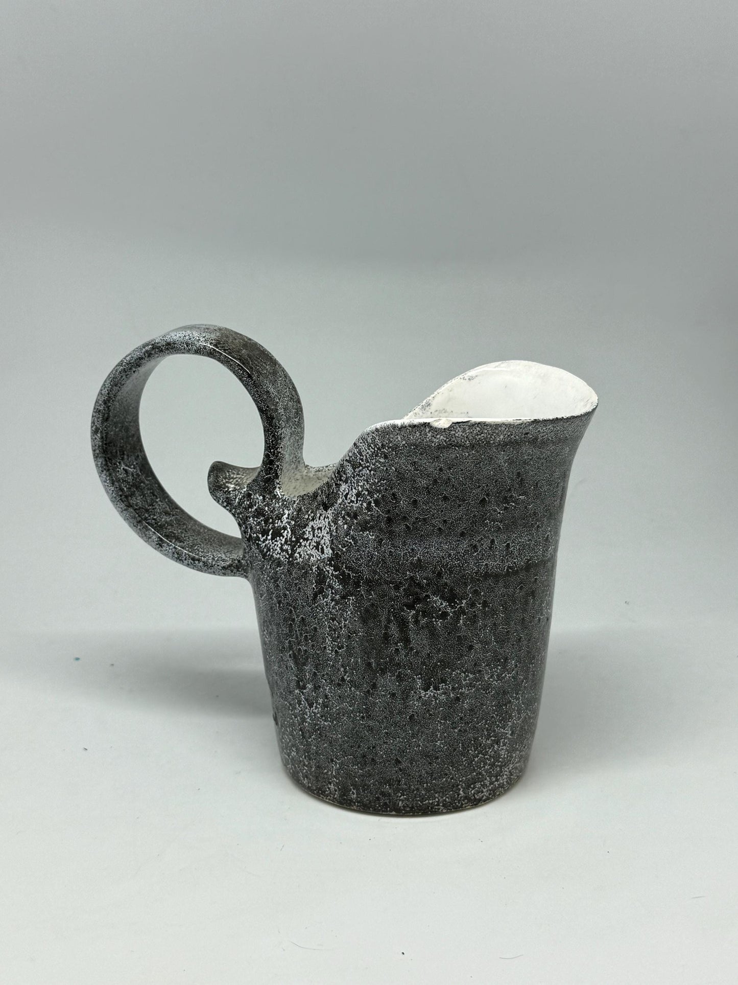 Charcoal Speckled Ceramic Creamer Pitcher