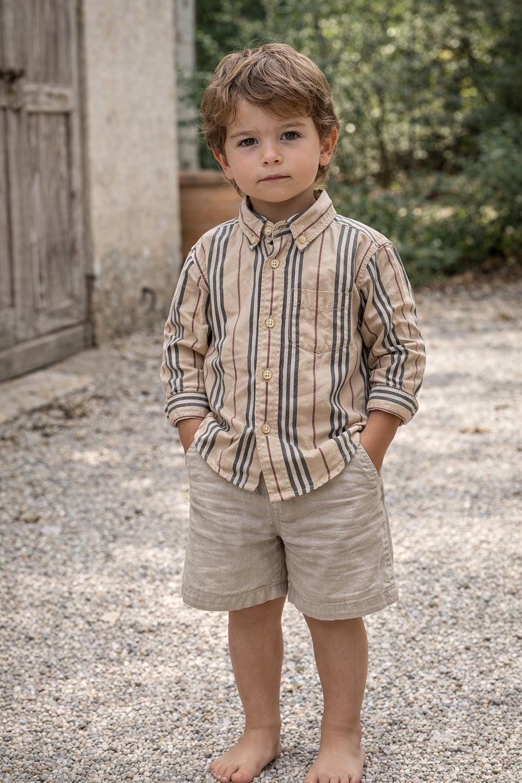 Burberry London kids button up shirt, cotton boy blouse, Size 3 year old.