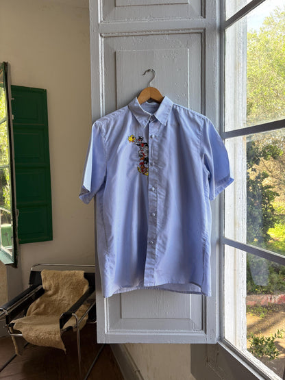 Vintage Blue Striped Looney Tunes Shirt — detail