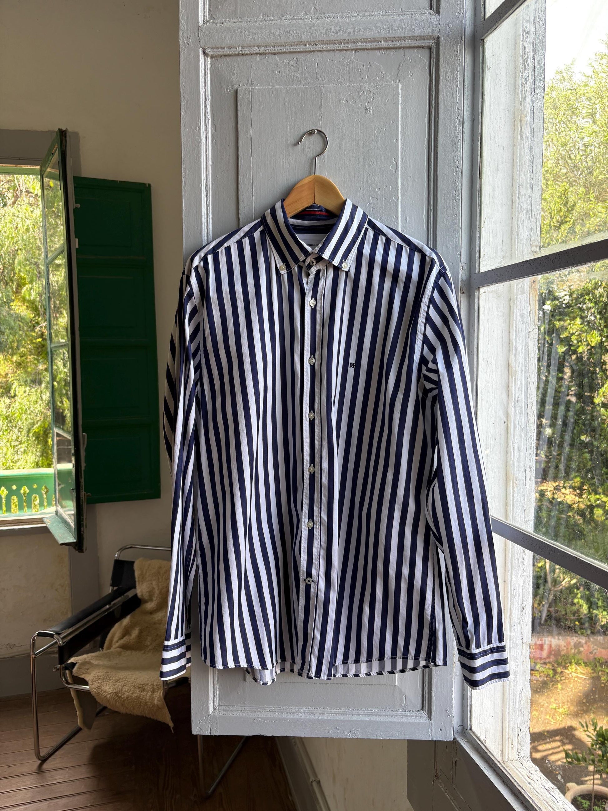 Navy Striped Preppy Shirt — additional view 6