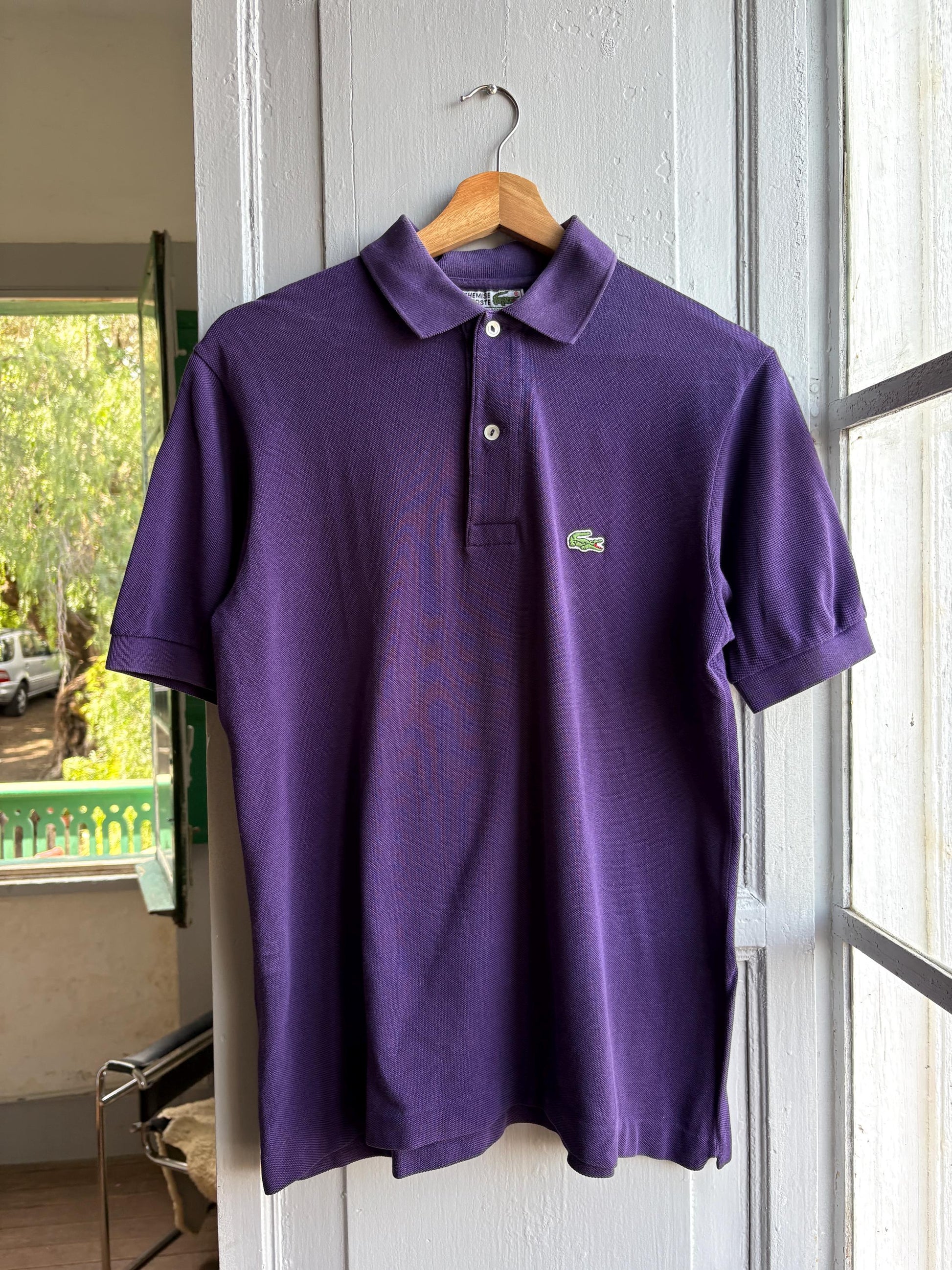 Vintage Purple Lacoste Polo Shirt — back view
