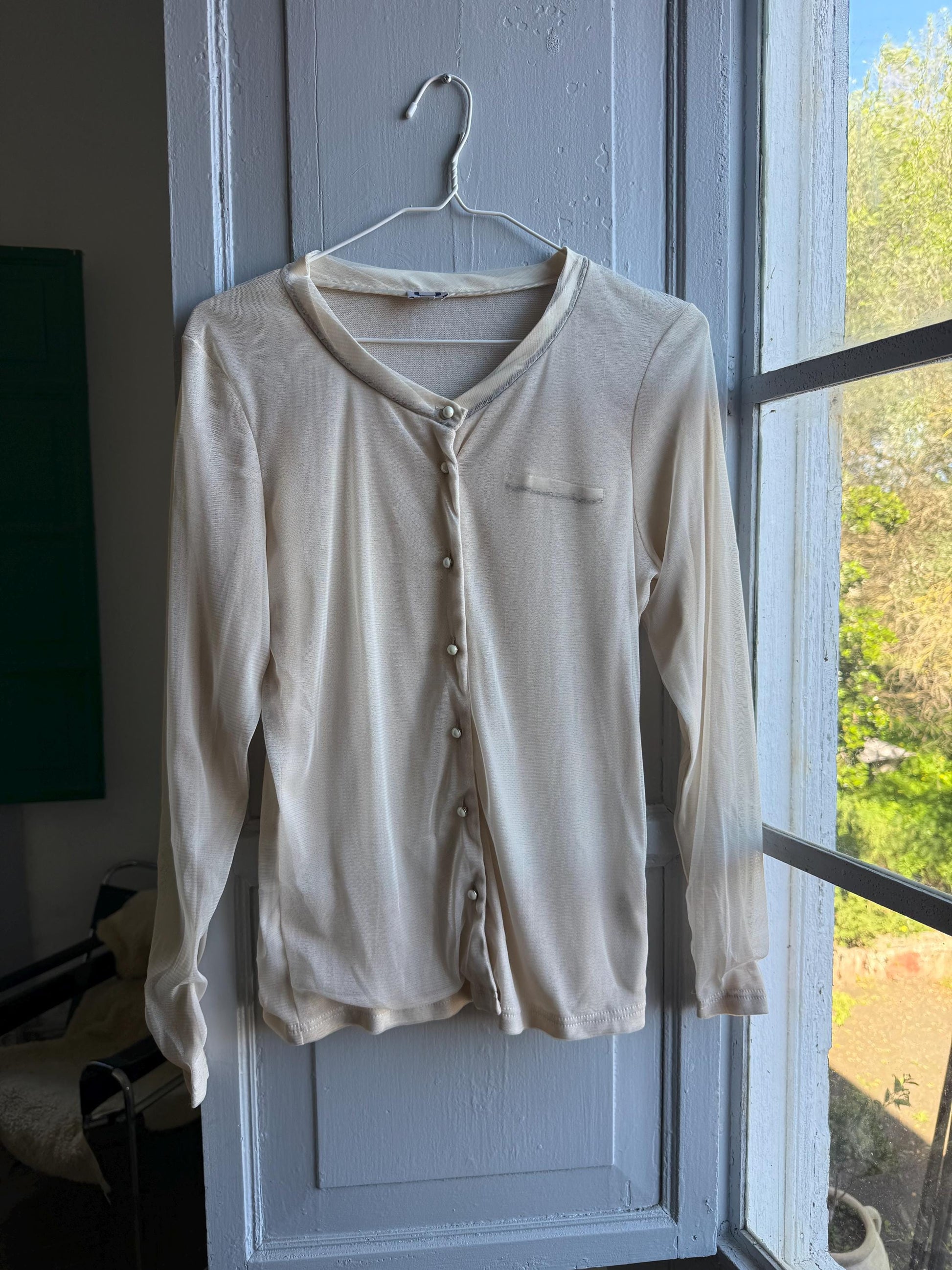 Adolfo Dominguez white blouse, minimalist chic spanish designer wear, L