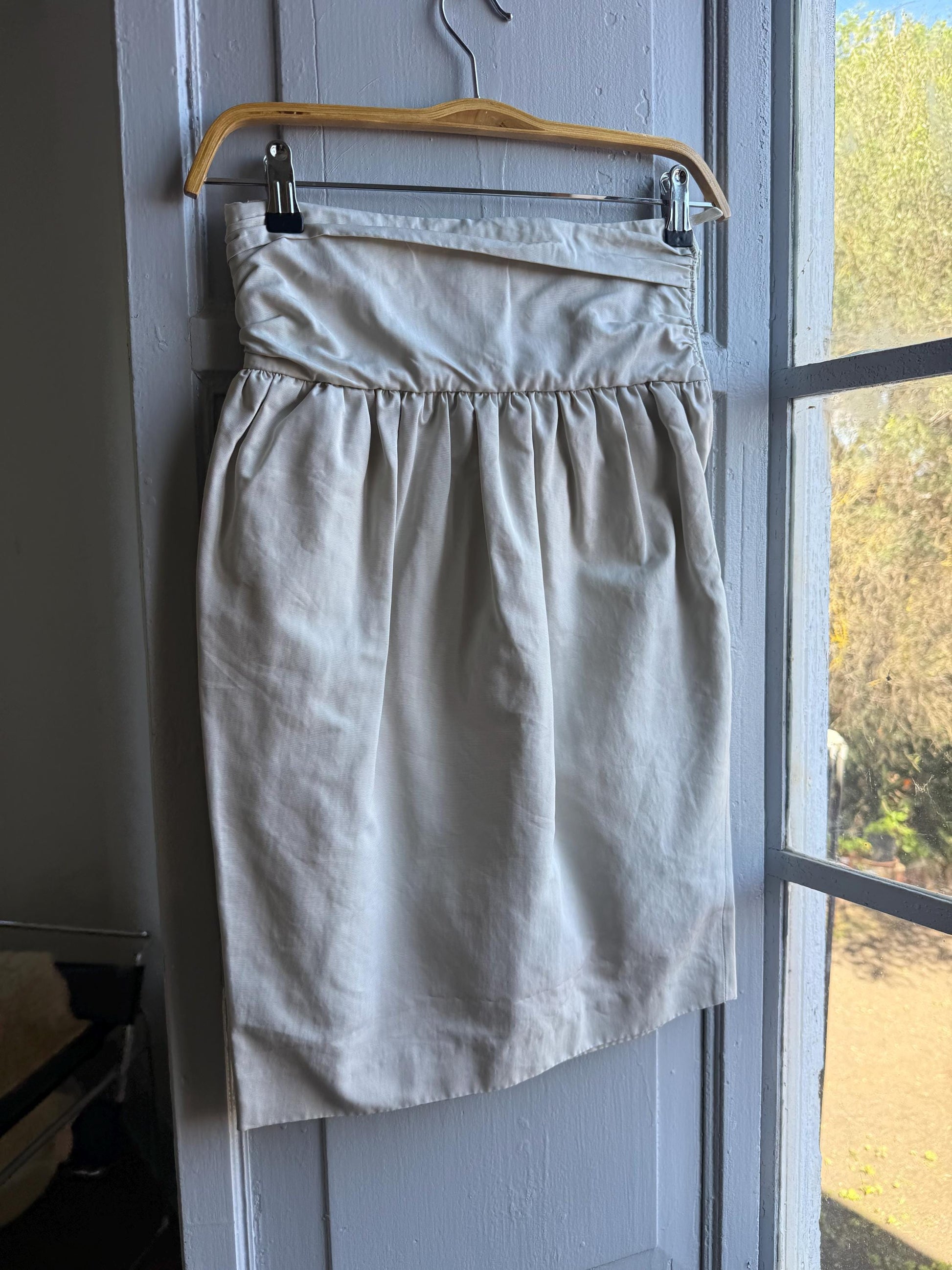 Beige High-Waist Skirt With Gathered Waistline — additional view 5