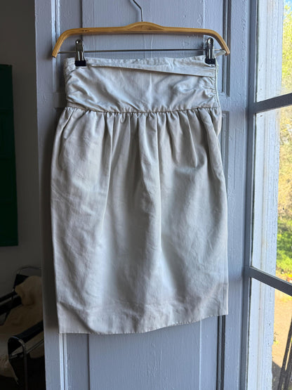 Beige High-Waist Skirt With Gathered Waistline — additional view 10