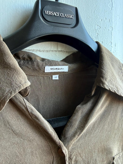 Vintage Chocolate Brown Cupro Blouse — additional view 7