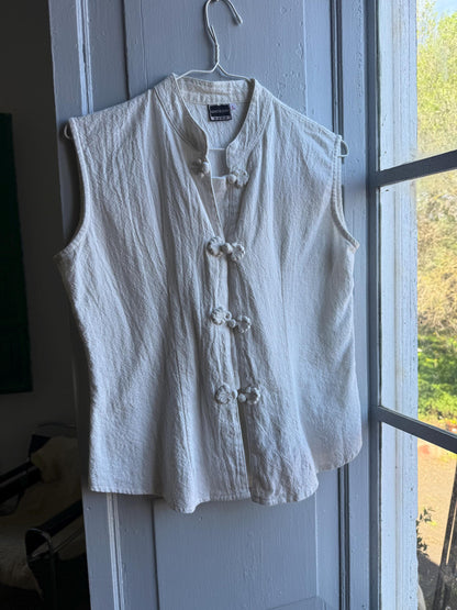 Vintage White Cotton Sleeveless Camisole — additional view 6