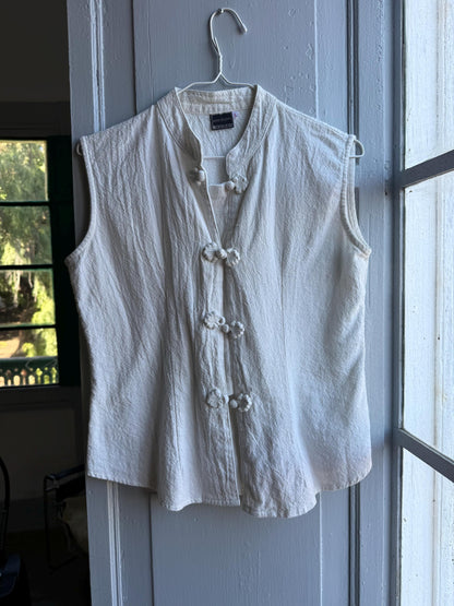 Vintage White Cotton Sleeveless Camisole — additional view 11