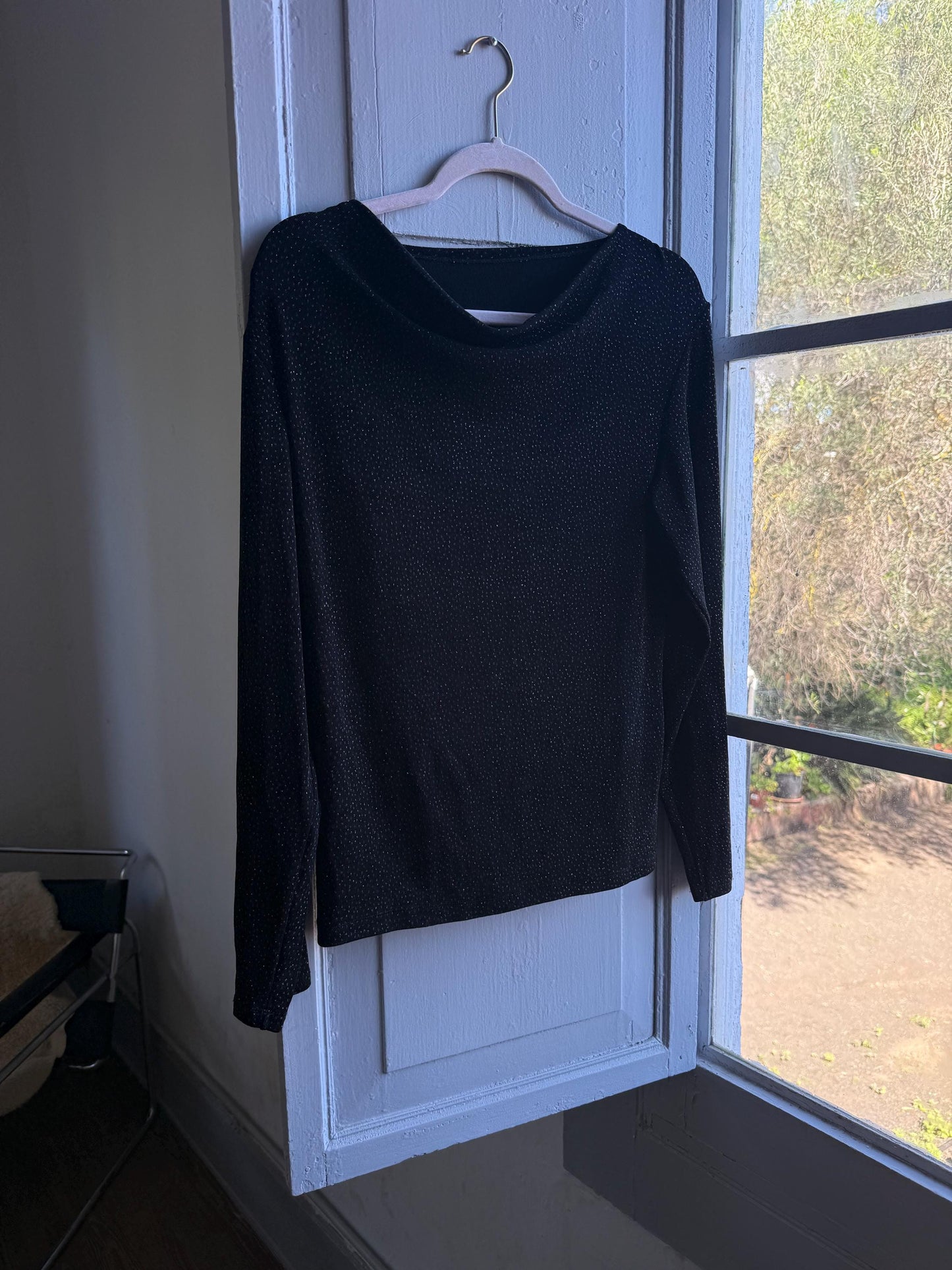 Vintage Black Sparkly Disco Shirt — additional view 9