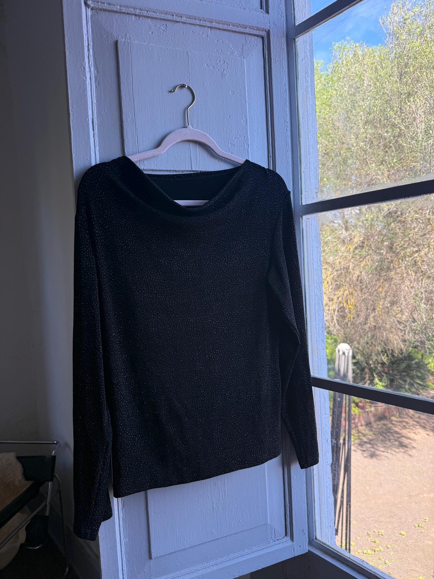 Vintage Black Sparkly Disco Shirt — additional view 10