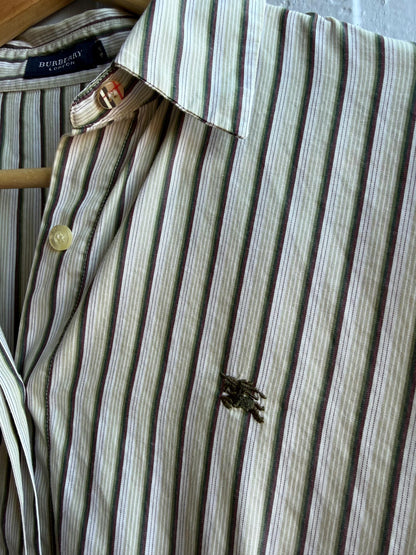 Vintage Burberry Striped Cotton Blouse — additional view 5