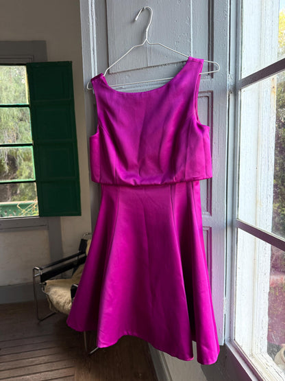 Adolfo Dominguez pink cocktail dress,mfit and-flare evening party wear, 38