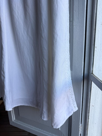 Cottagecore White Linen Blend Midi Skirt — additional view 9