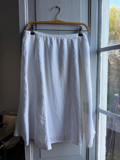 Cottagecore White Linen Blend Midi Skirt — additional view 5