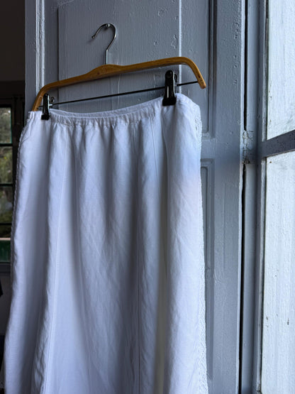 Cottagecore White Linen Blend Midi Skirt — additional view 10