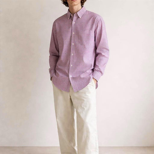 Multicolored Check Cotton Button-Down Shirt