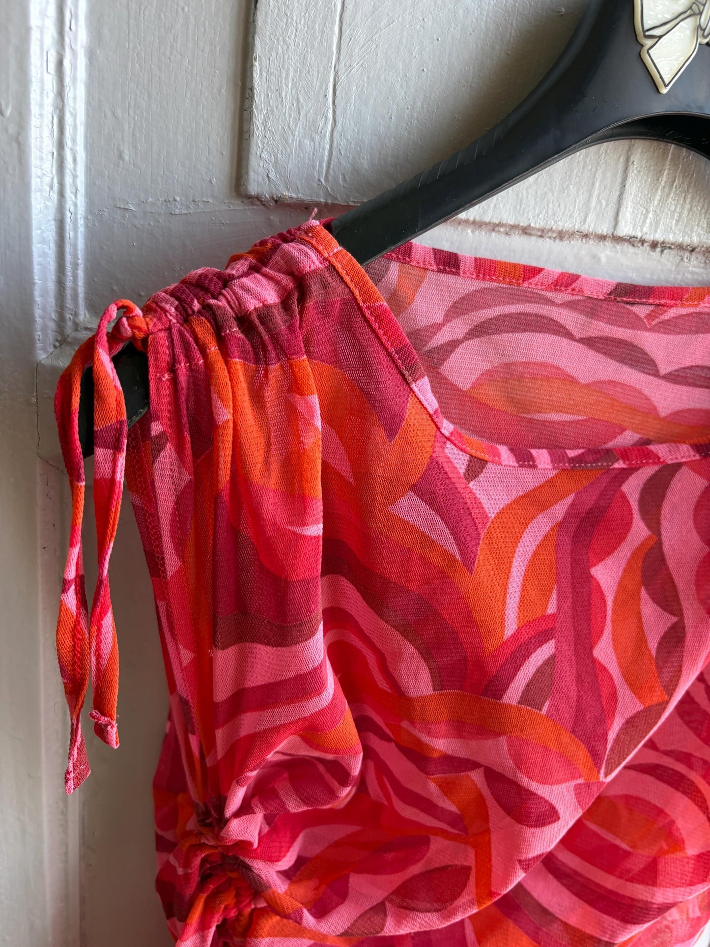 Y2K Swirl Print Pink Sheer Camisole — additional view 6