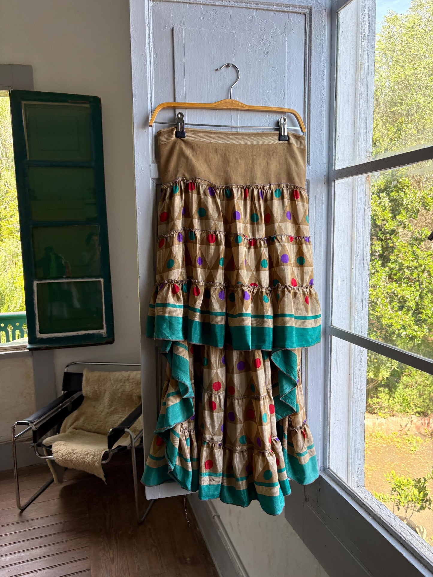Vintage Geometric Silk Maxi Skirt — additional view 6