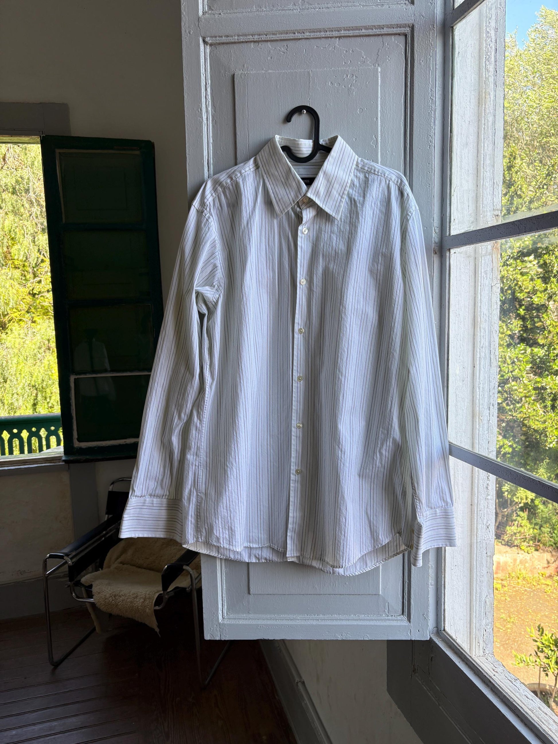 Vintage Stripe Cotton Oxford Shirt — additional view 7