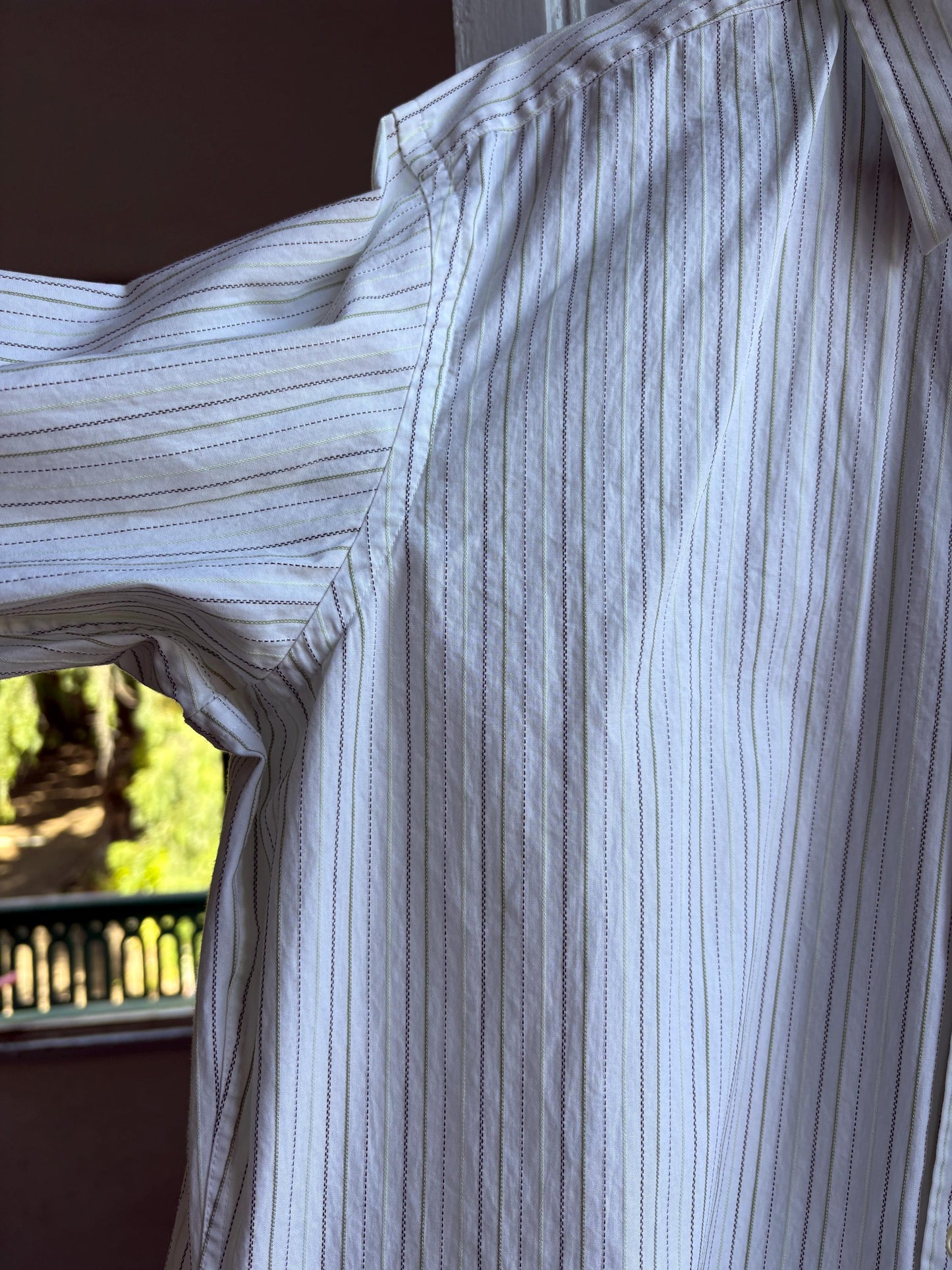 Vintage Stripe Cotton Oxford Shirt — additional view 9
