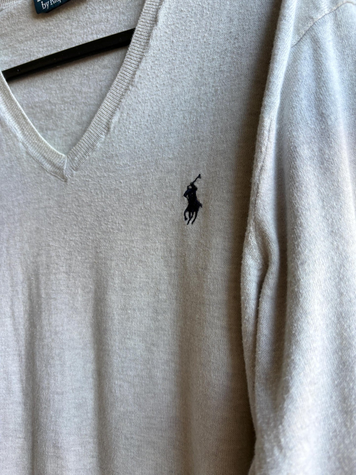 Beige Pima Cotton Long Sleeve Shirt — detail