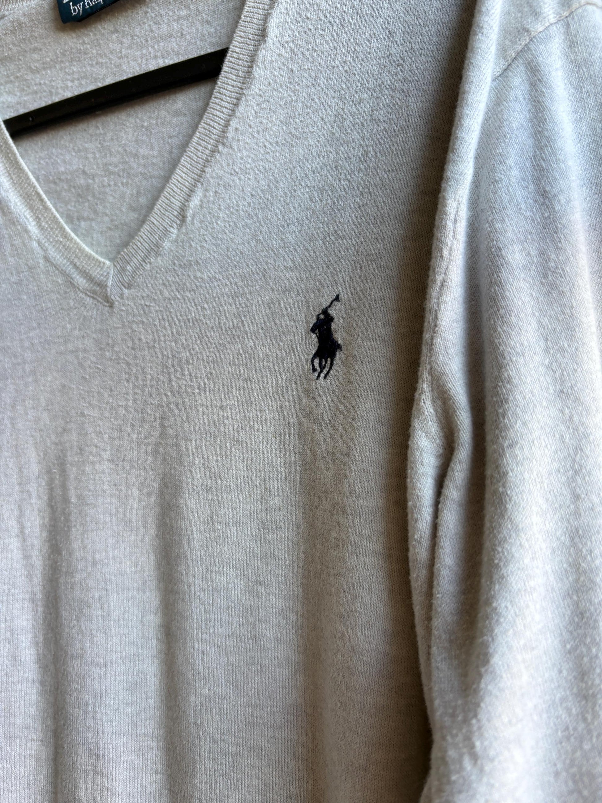 Beige Pima Cotton Long Sleeve Shirt — detail