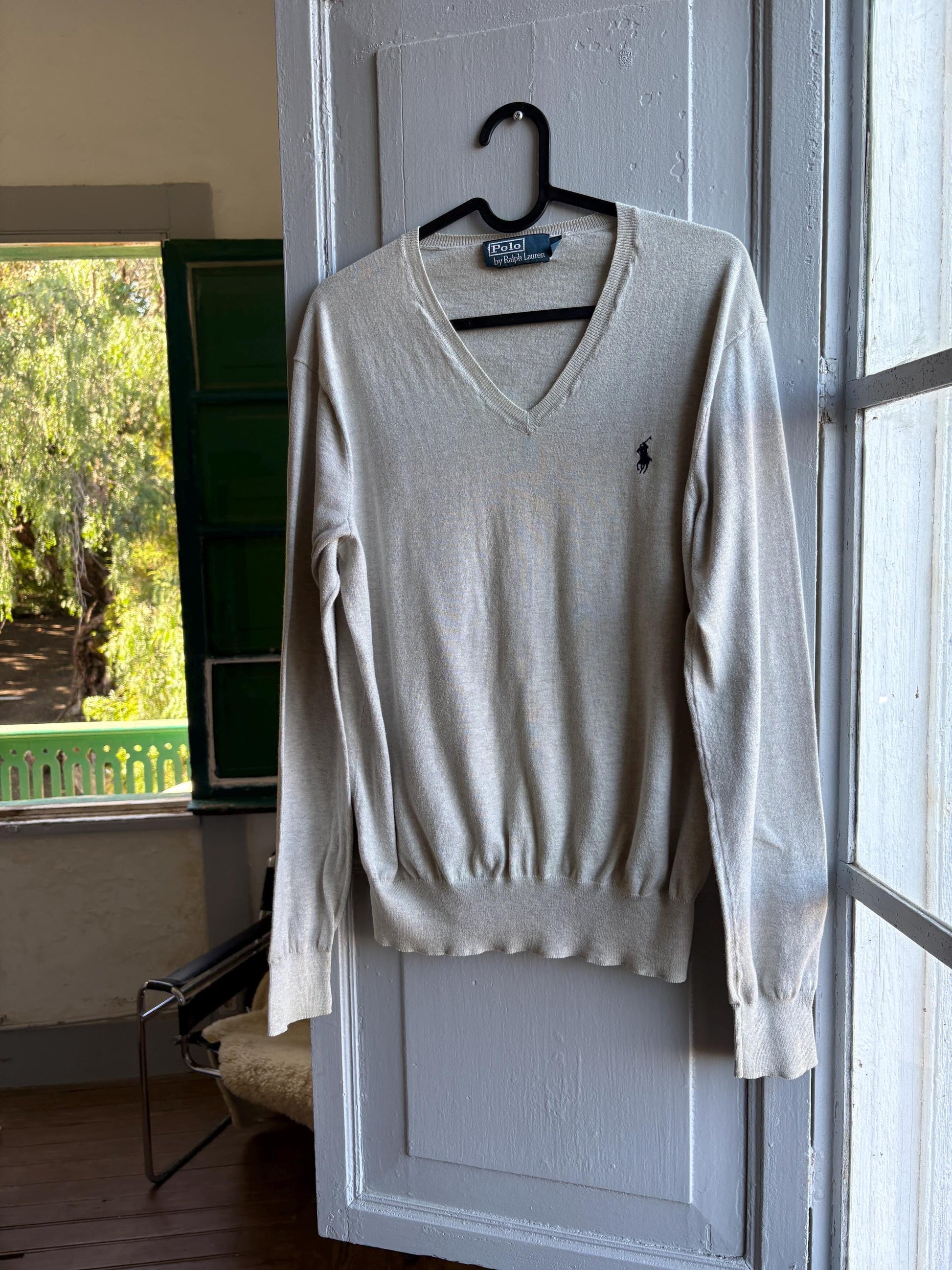 Beige Pima Cotton Long Sleeve Shirt — additional view 5