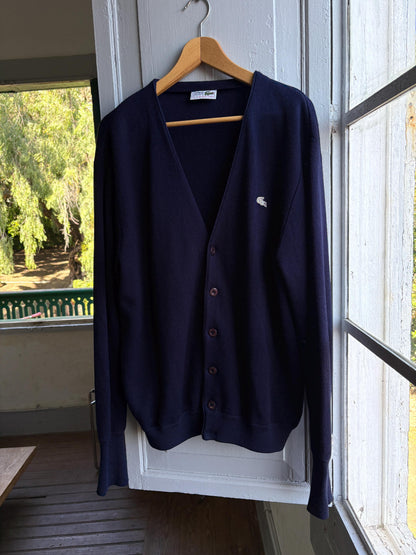 Vintage Dark Navy 80s Jumper — fabric close-up
