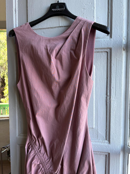 Dusty pink dress with deep open back, Sexy hourglass figure mini.