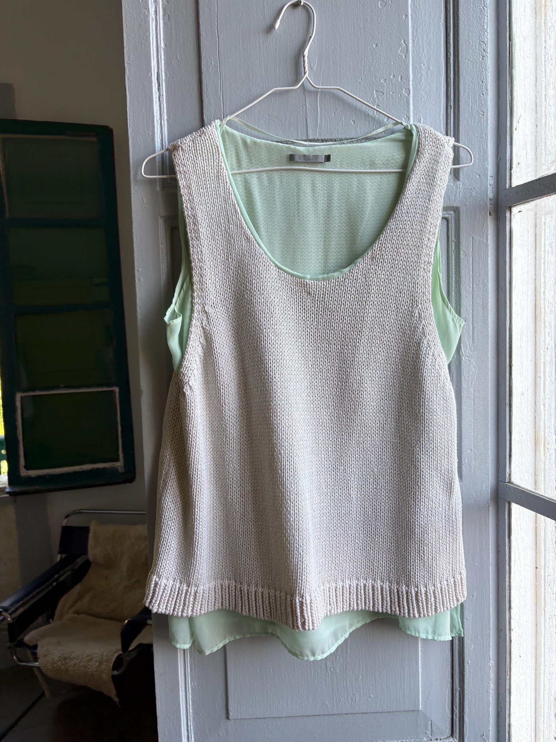 Mint Green Knit Camisole — back view