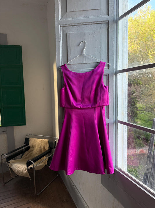 Adolfo Dominguez pink cocktail dress,mfit and-flare evening party wear, 38