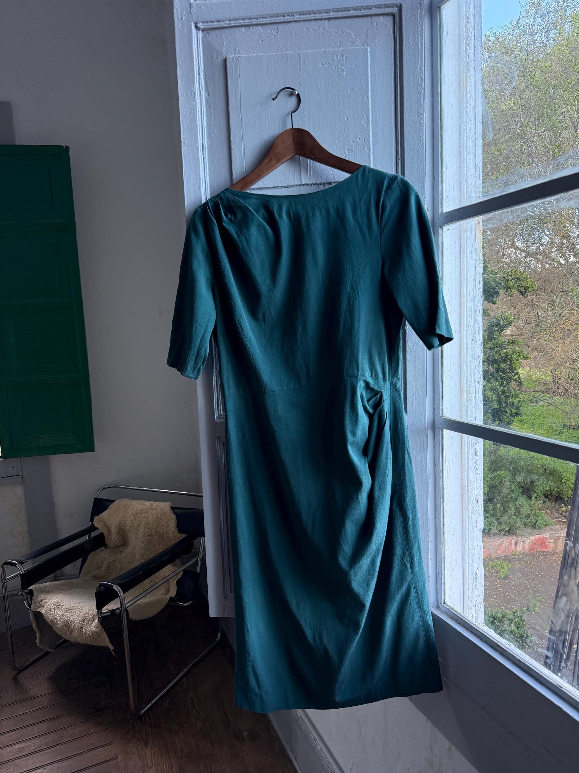 Teal Fitted Evening Dress by Max & Co. — detail