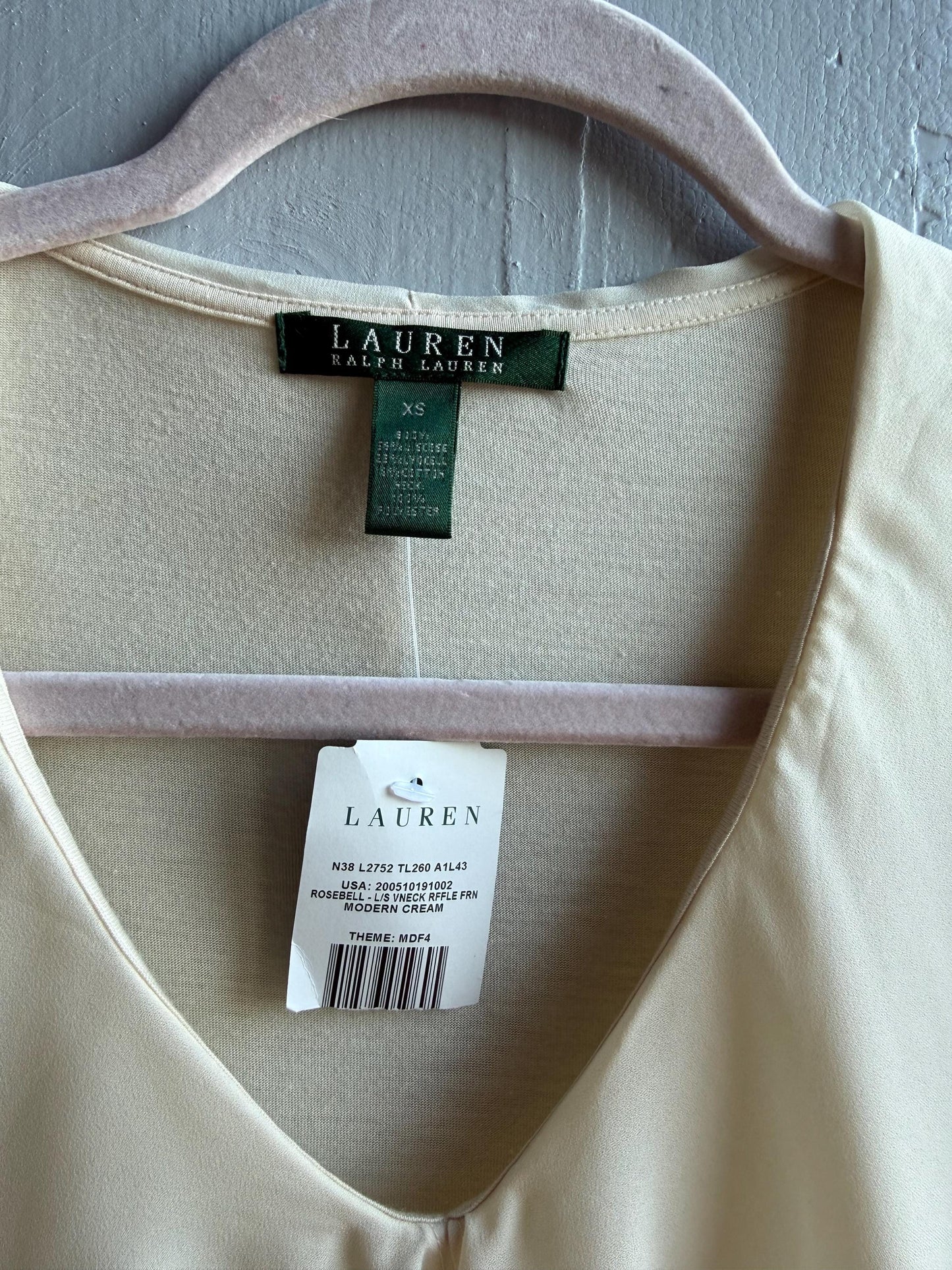Ralph Lauren Off-White Ruffle Neck Blouse — additional view 10