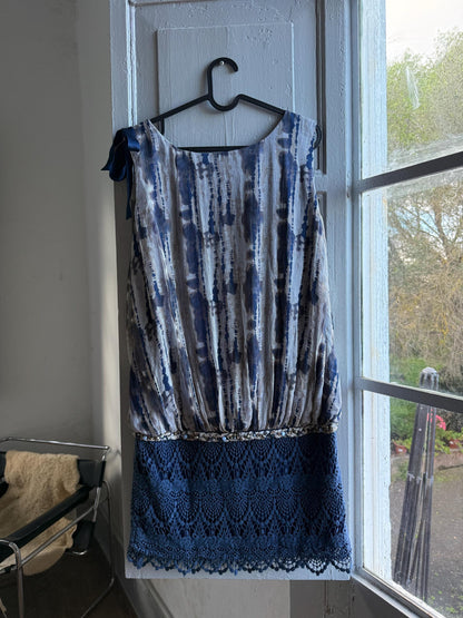 Silk Blue Tie Dye Bow Dress — additional view 14