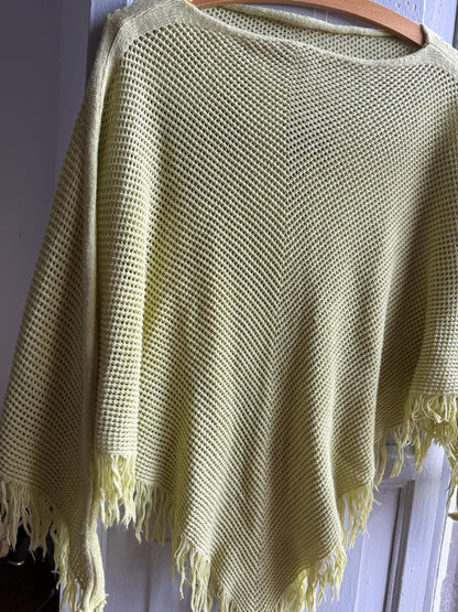 Vintage Green Kids' Poncho, Open Knit — additional view 8