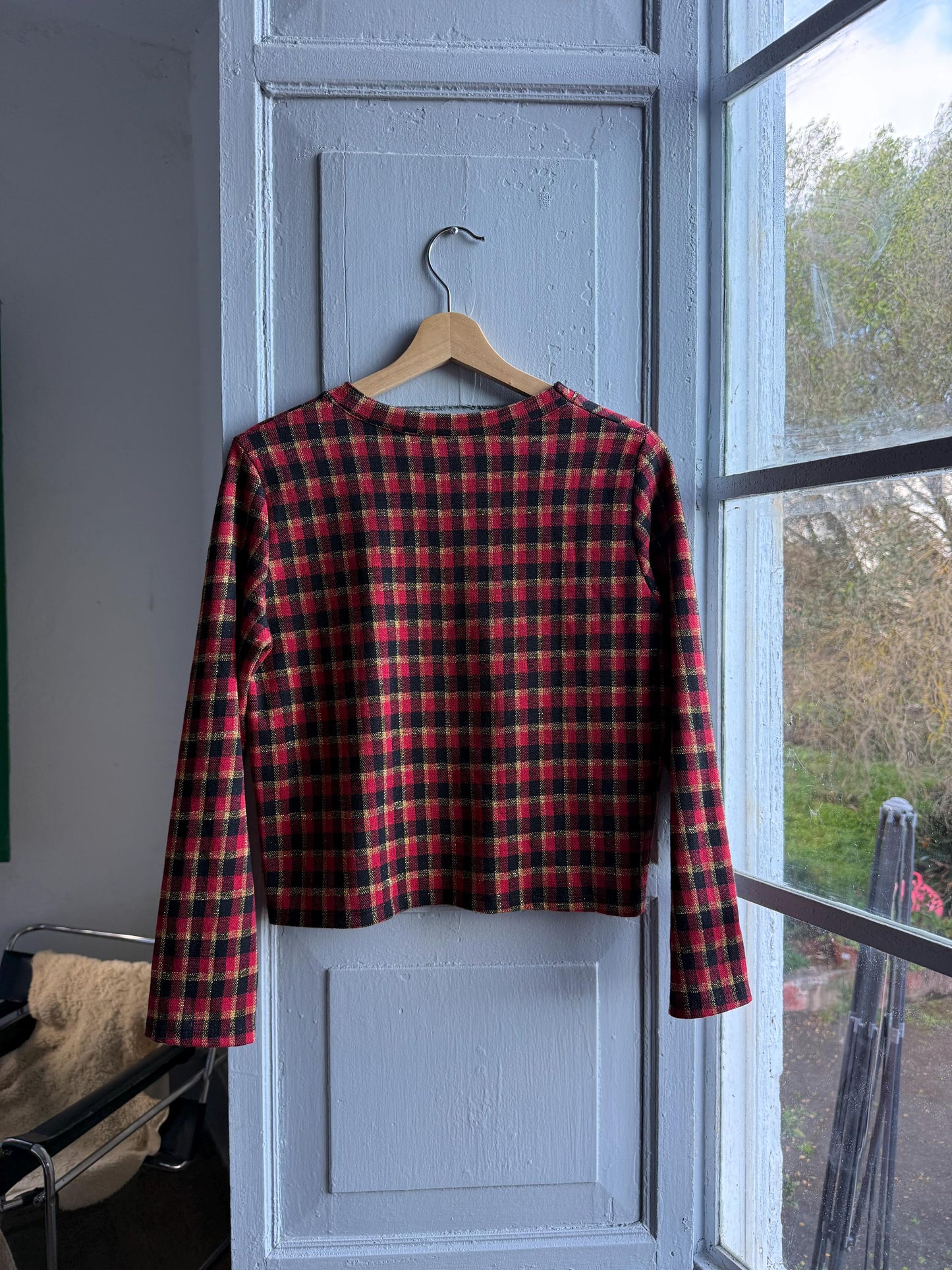 Vintage Plaid Gold Shimmer Women's Shirt — additional view 11