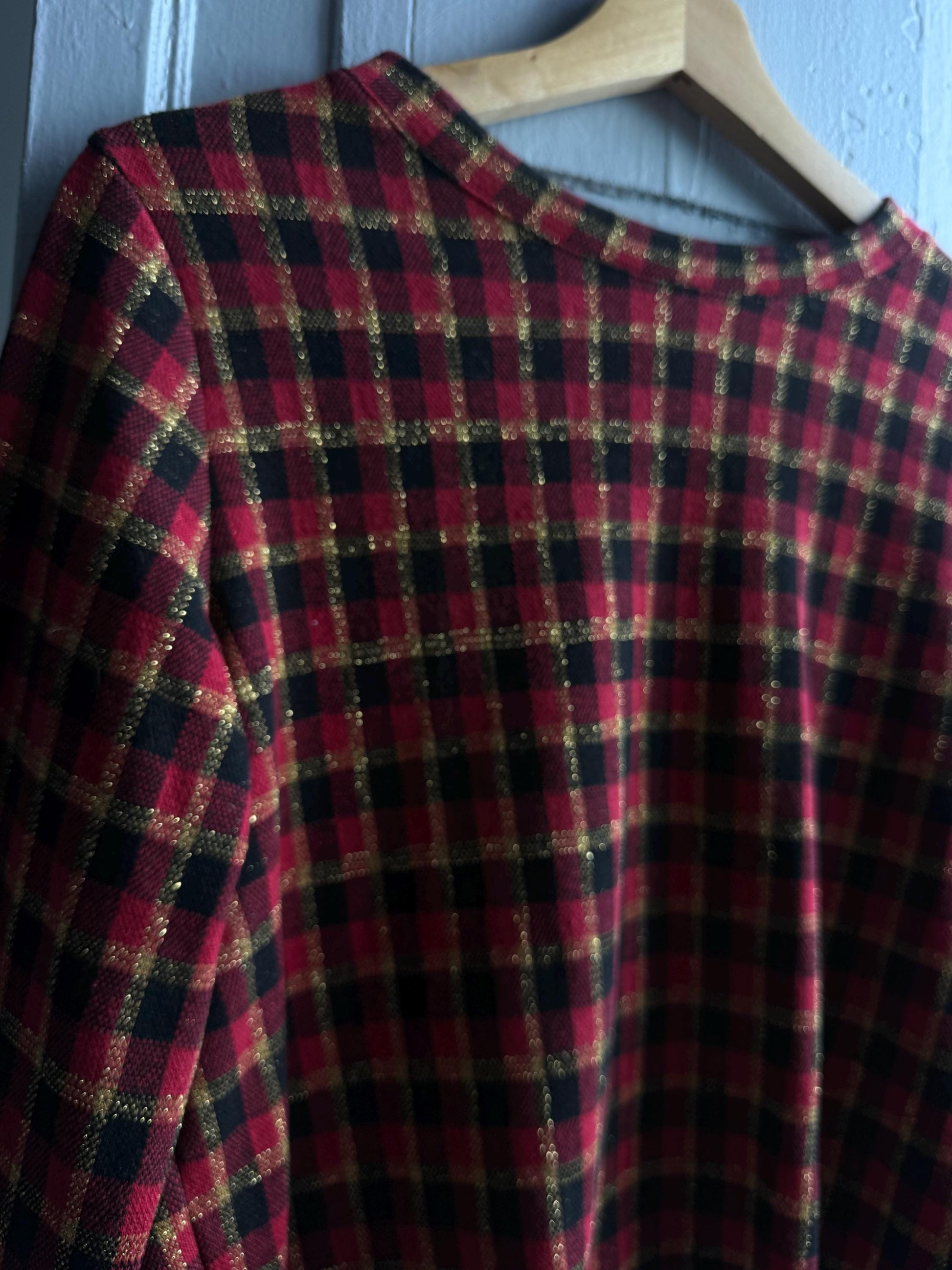 Vintage Plaid Gold Shimmer Women's Shirt — additional view 9