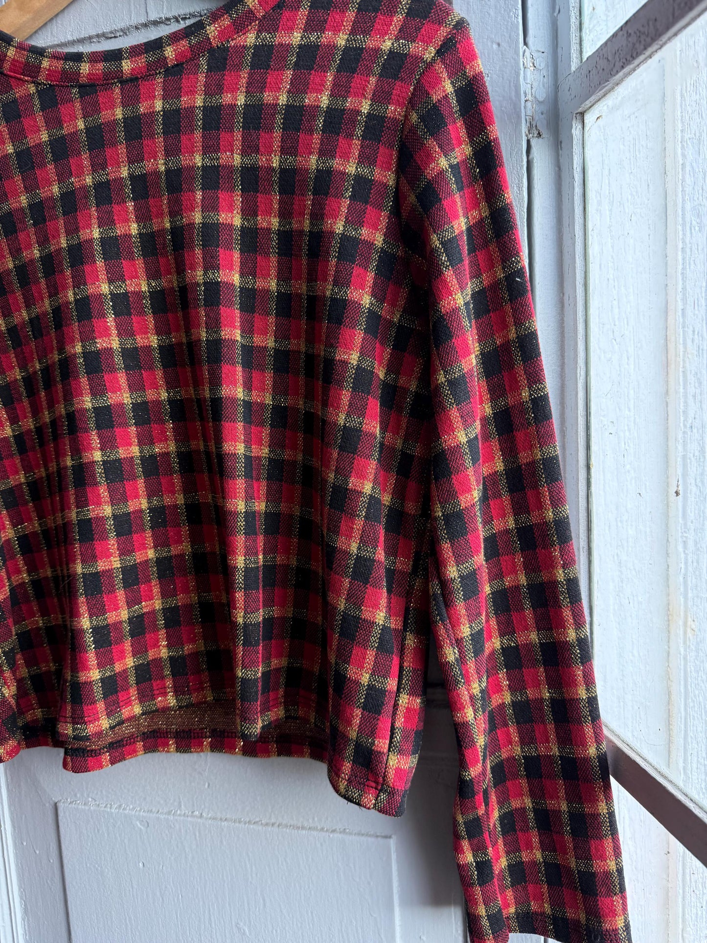 Vintage Plaid Gold Shimmer Women's Shirt — additional view 7