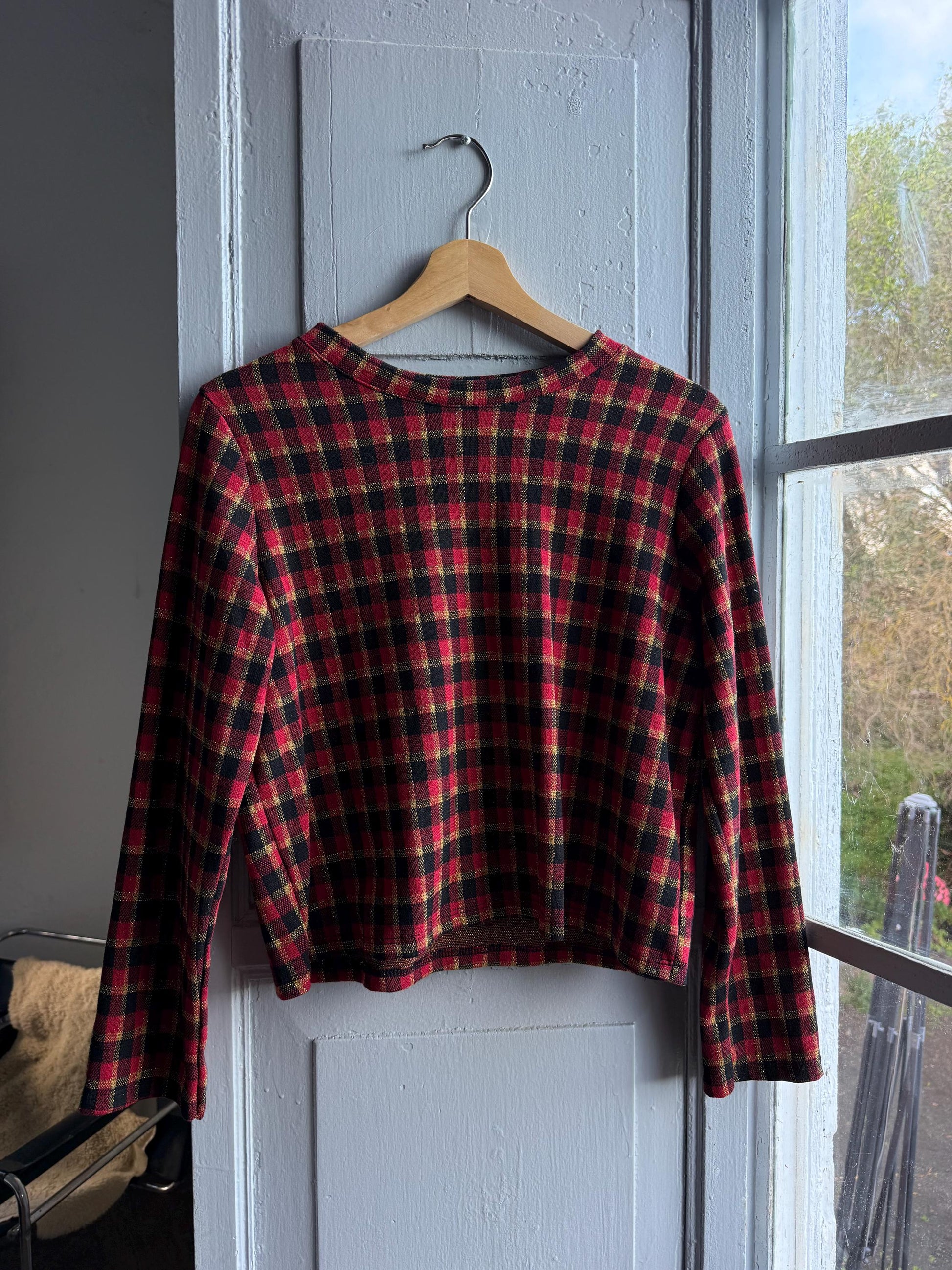 Vintage Plaid Gold Shimmer Women's Shirt — additional view 10