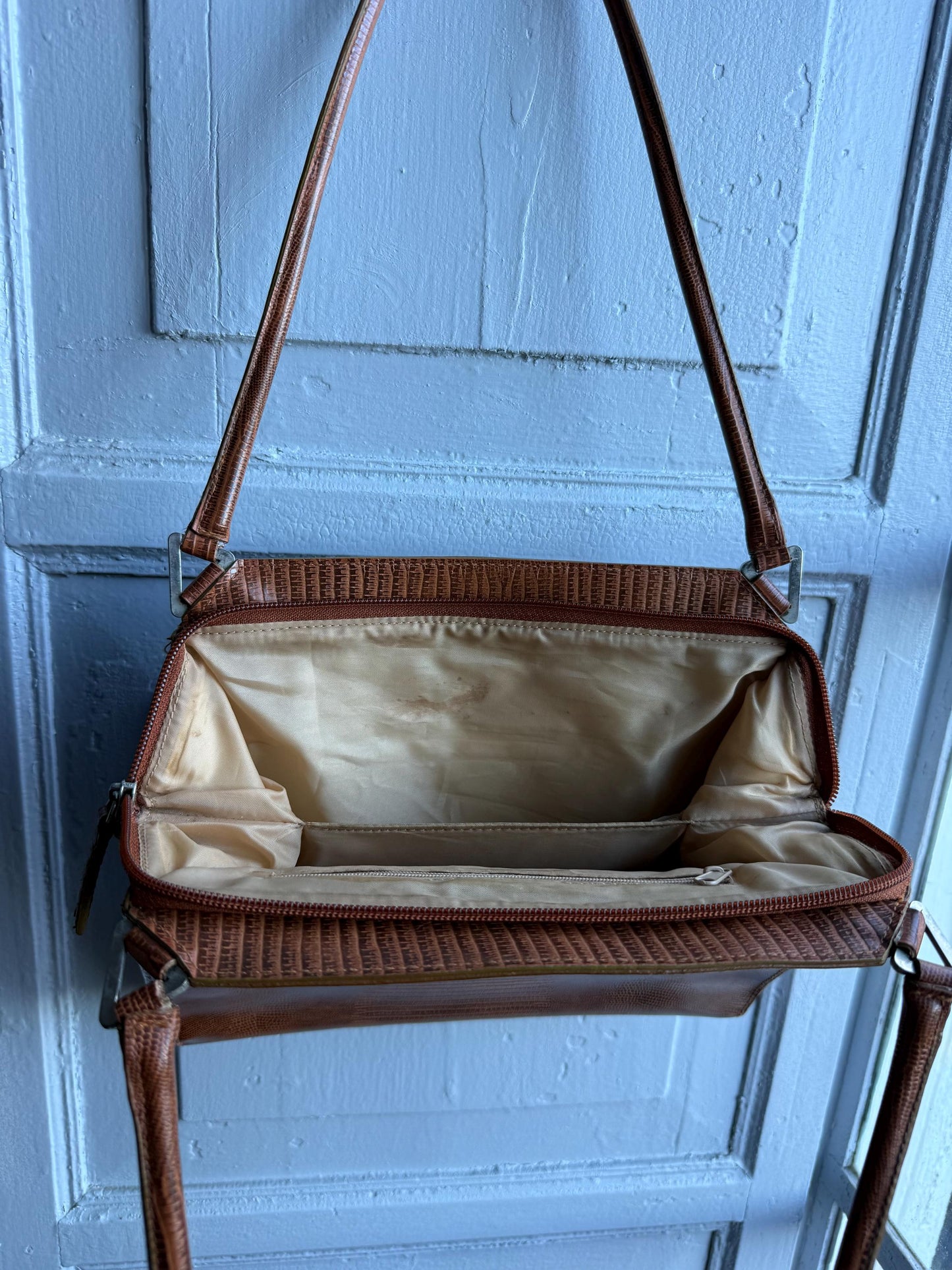 Vintage Brown Faux Snake Leather Handbag — additional view 11